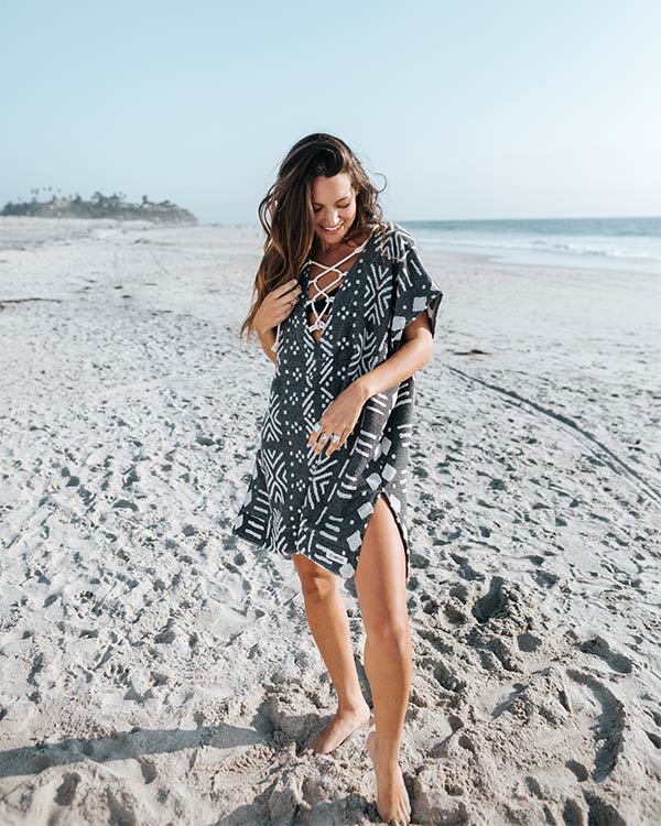 Adobe Mudcloth Cover Up Black - Image 3