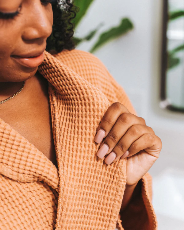 Micro Waffle Robe Beige - Image 4