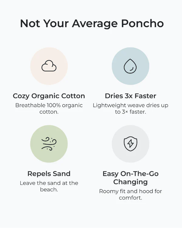 Classic Stripe Hooded Poncho - Seaglass - Image 6