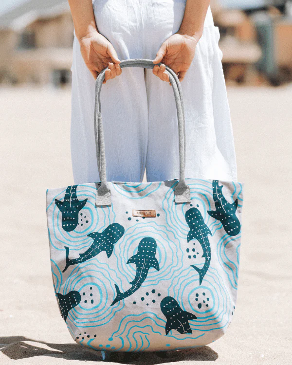 Shark Ripples Beach Tote - Image 4