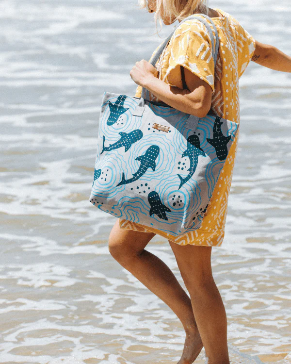 Shark Ripples Beach Tote - Image 7