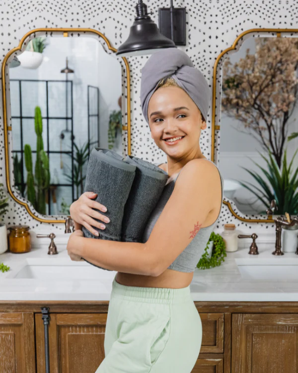 Terra Hair Towel - Grey - Image 3