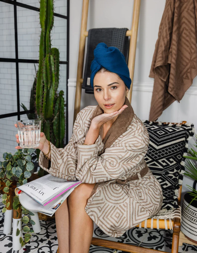 Terra Hair Towel - Navy - Image 3