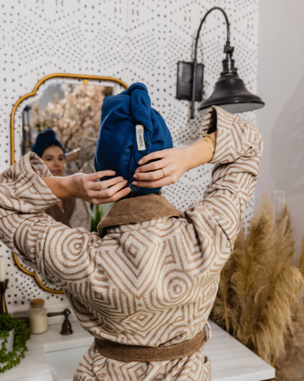 Terra Hair Towel - Navy - Image 4