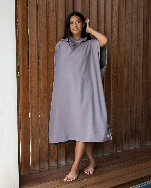Terra Hooded Poncho Grey - Image 10