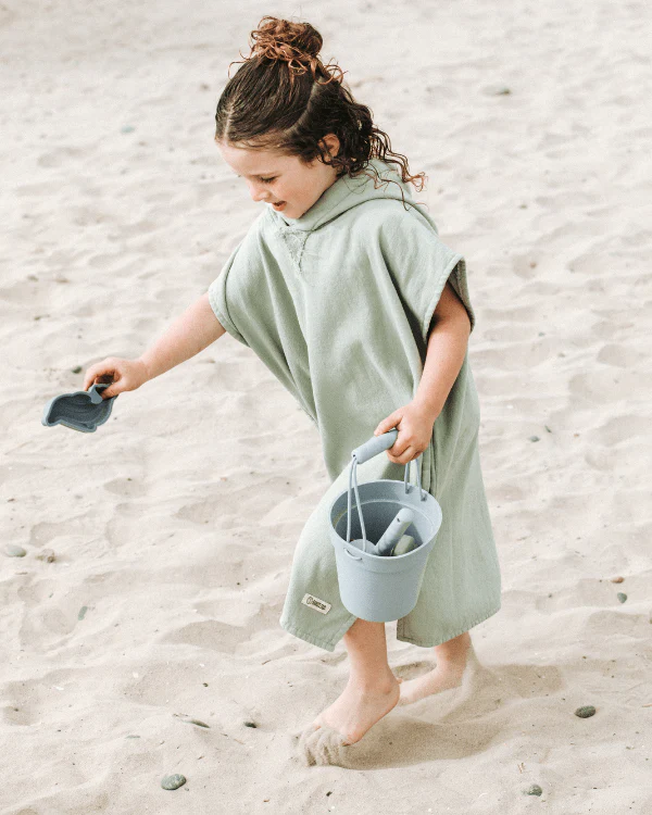 Terra Hooded Poncho Youth  - Sage - Image 3