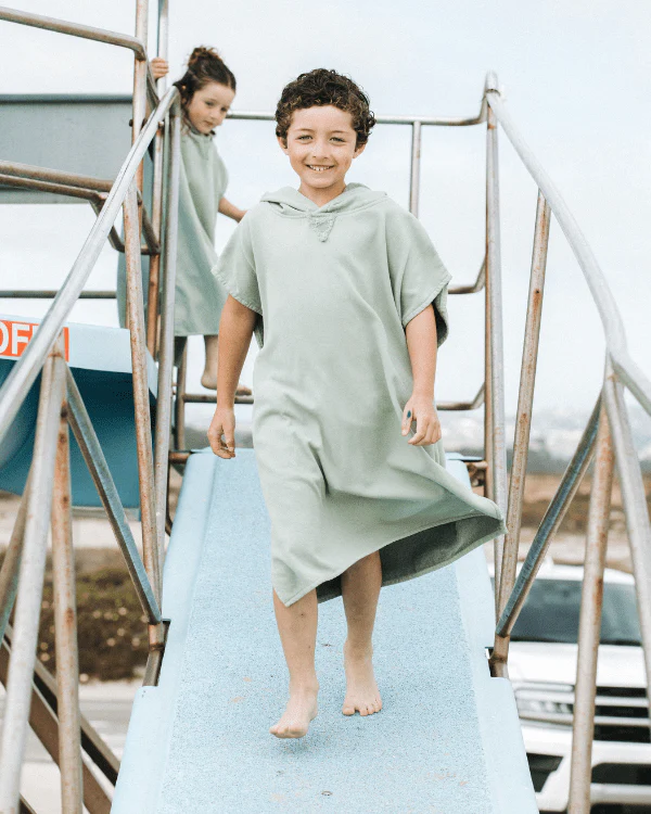 Terra Hooded Poncho Youth  - Sage - Image 4