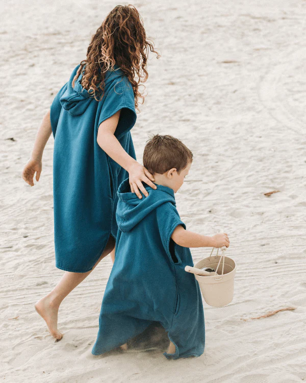 Terra Hooded Poncho Youth - Teal Blue - Image 4