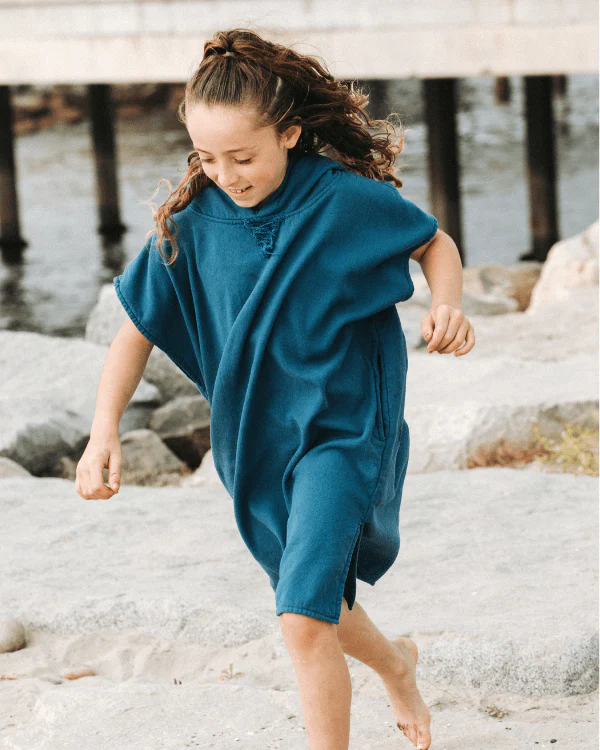 Terra Hooded Poncho Youth - Teal Blue - Image 5