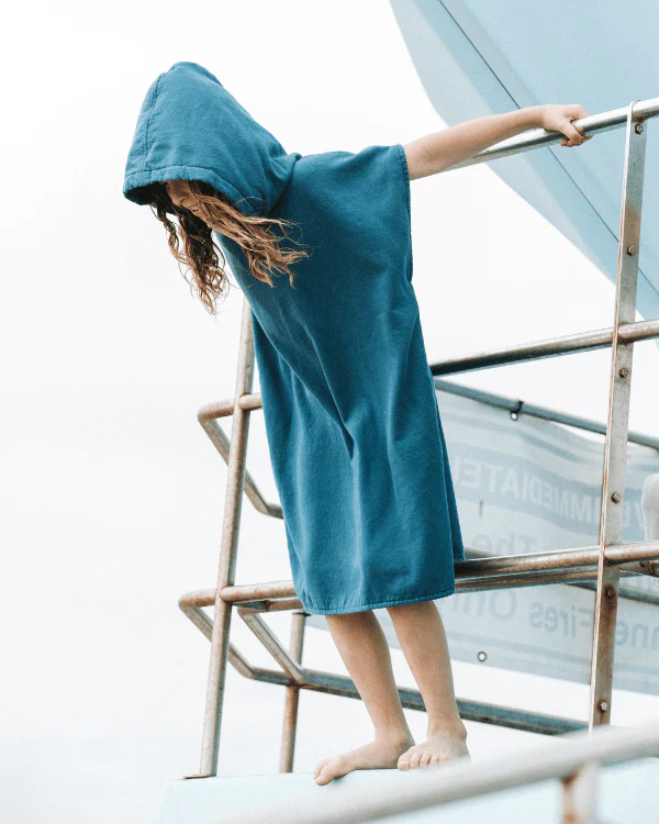 Terra Hooded Poncho Youth - Teal Blue - Image 6