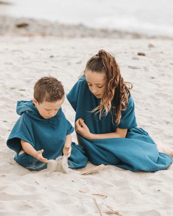 Terra Hooded Poncho Youth - Teal Blue - Image 7